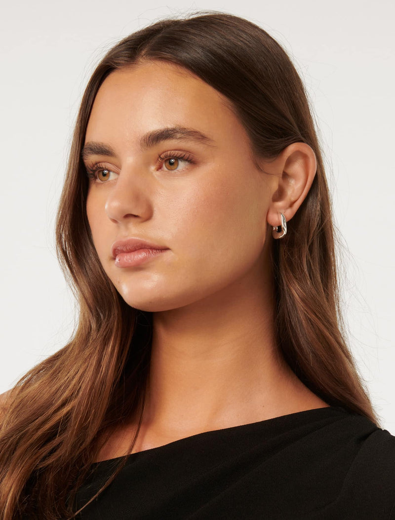 Signature Safia Small Link Earrings Forever New