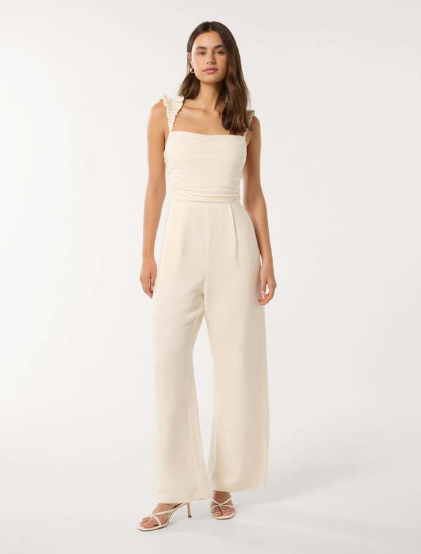 Reya Ruched Bodice Jumpsuit Forever New