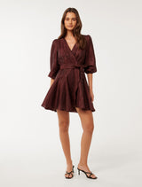 Matilda Textured Wrap Mini Dress Forever New