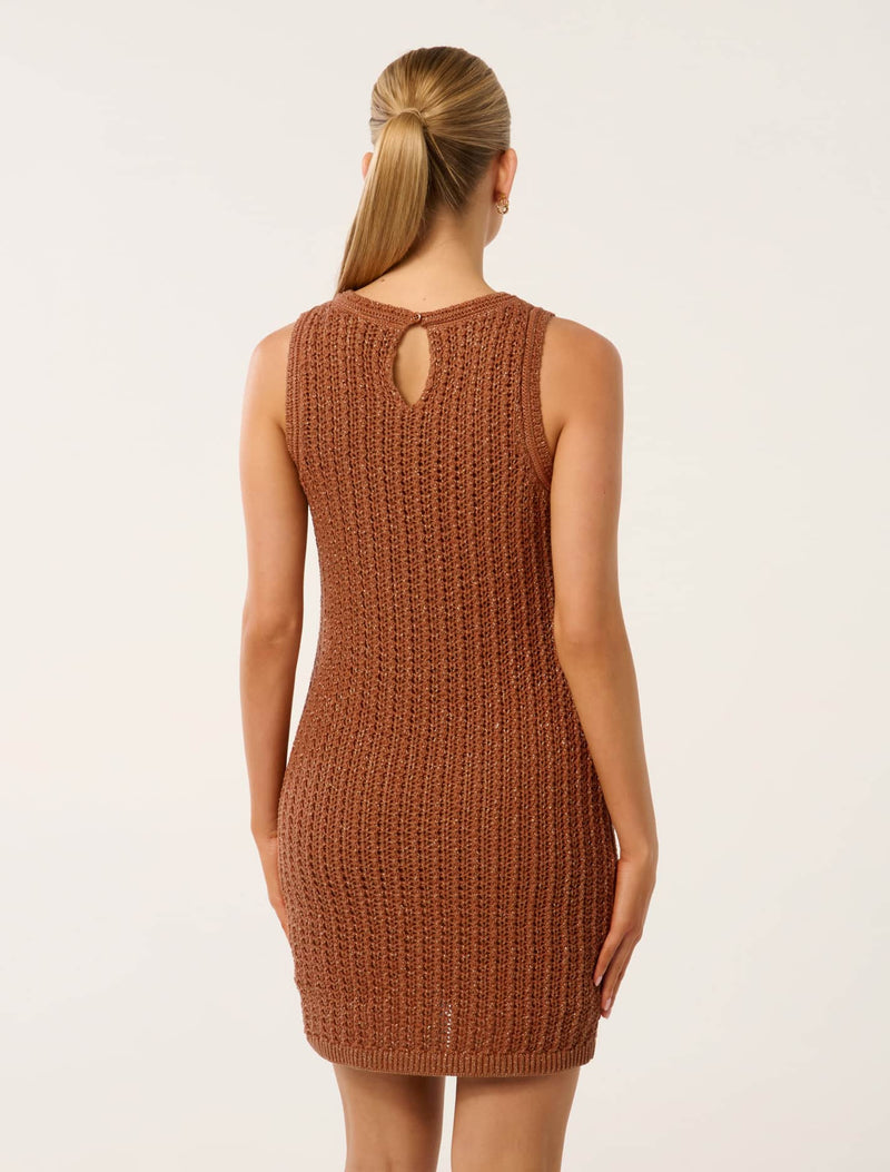 Bailee Crochet Mini Dress Forever New