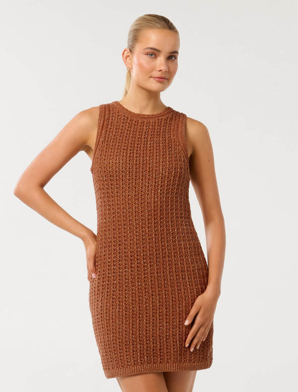 Bailee Crochet Mini Dress Forever New