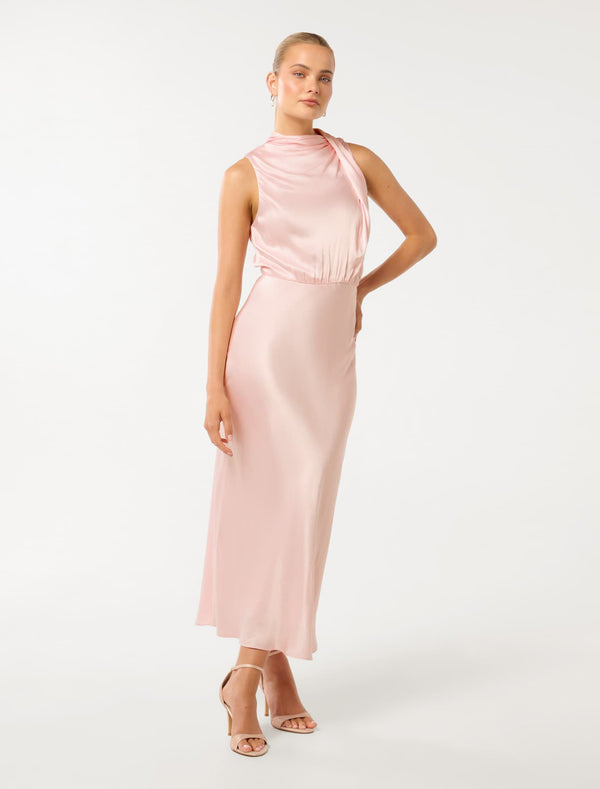 Sienna High Neck Satin Maxi Dress Forever New