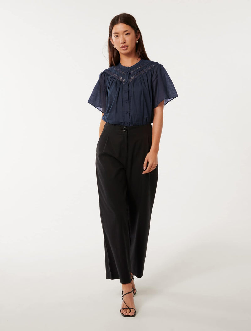 Luka Trimmed Yoke Blouse Forever New