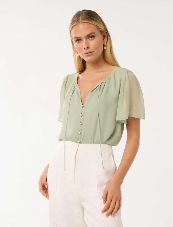 Alba Button Front Blouse Forever New