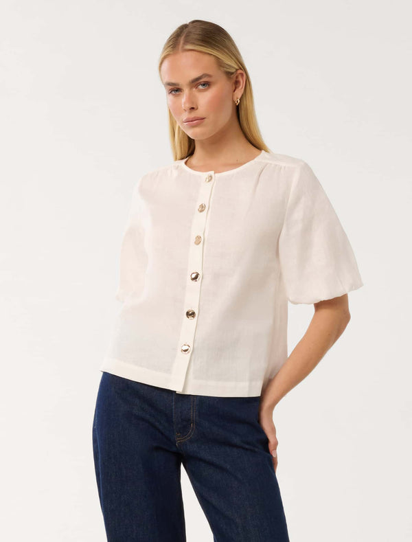 Riley Button Front Top Forever New