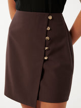 Jordyn Button Detail Wrap Skirt Forever New