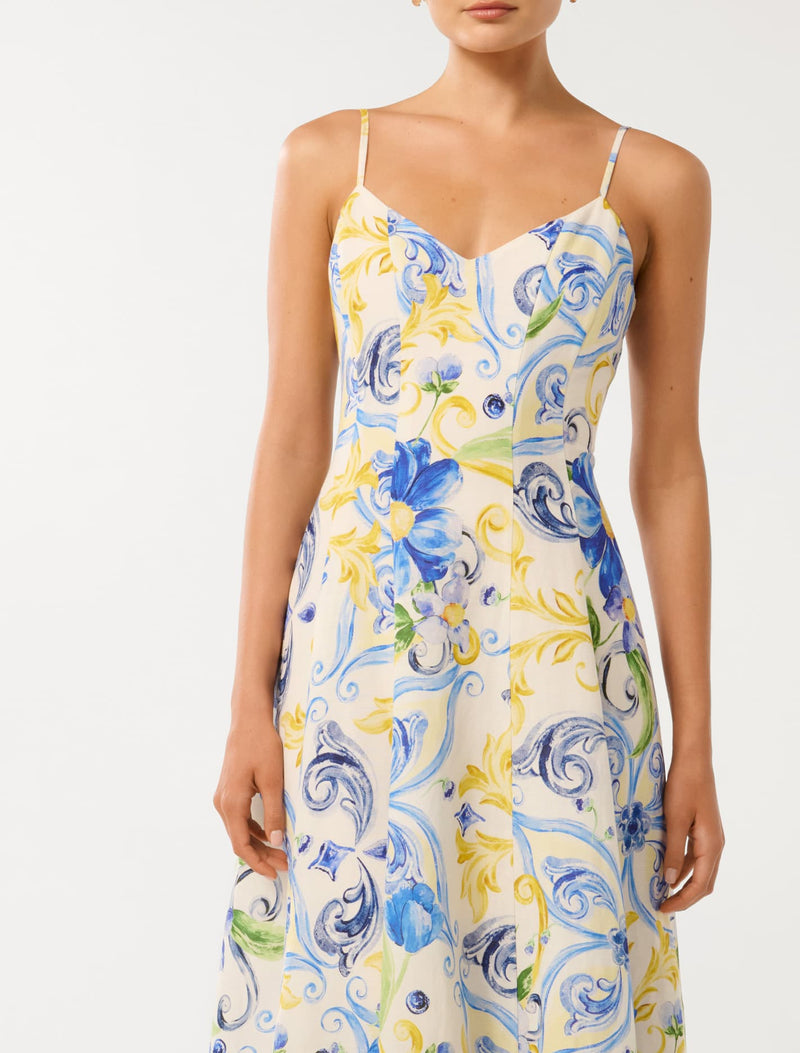 Chiara Printed Panel Midi Dress Forever New