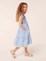 Amelia Shirred Frill Girls Dress Forever New