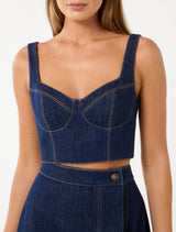 Melinda Denim Corset Top Forever New