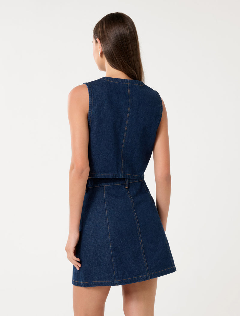 Ashley Denim Vest Forever New