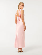 Eileen Open Back Satin Maxi Dress Forever New