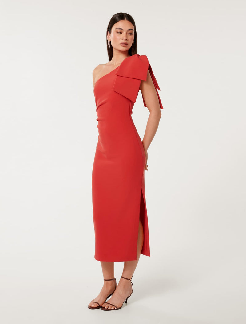 Jade Bow Bodycon Midi Dress Forever New