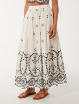 Polly Embroidery Midi Skirt Forever New