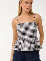 Tayah Tie Back Peplum Top Forever New