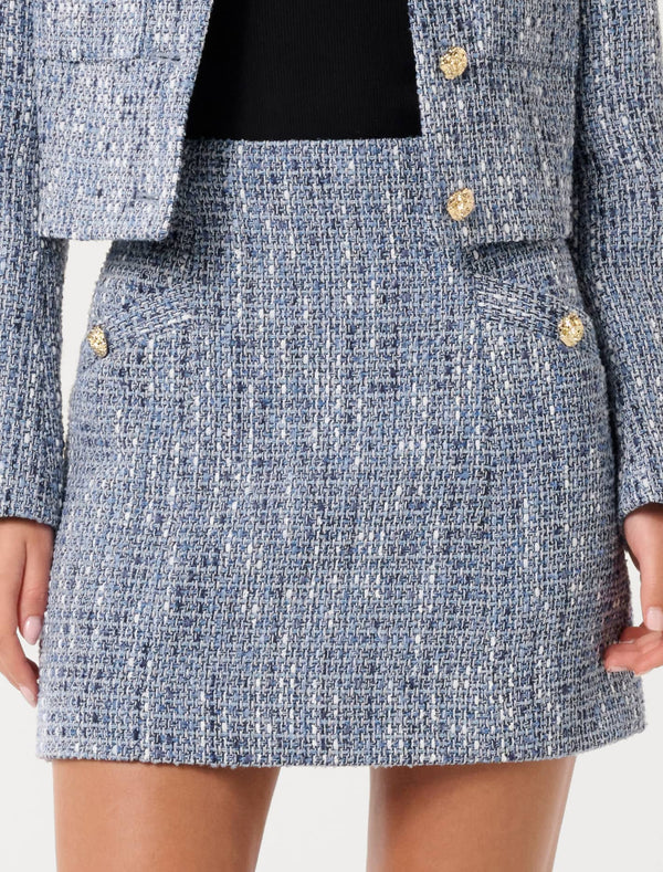 Miley Mini Skirt Blue Boucle Suit Forever New