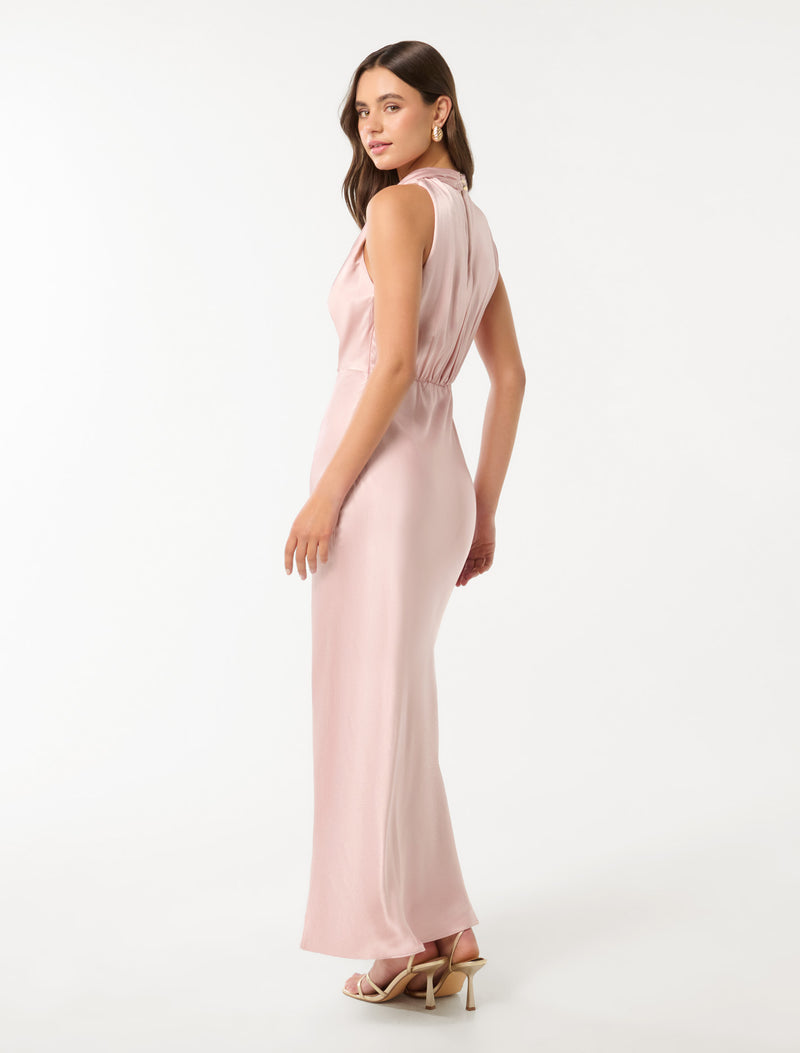 Sienna High Neck Satin Maxi Dress Forever New