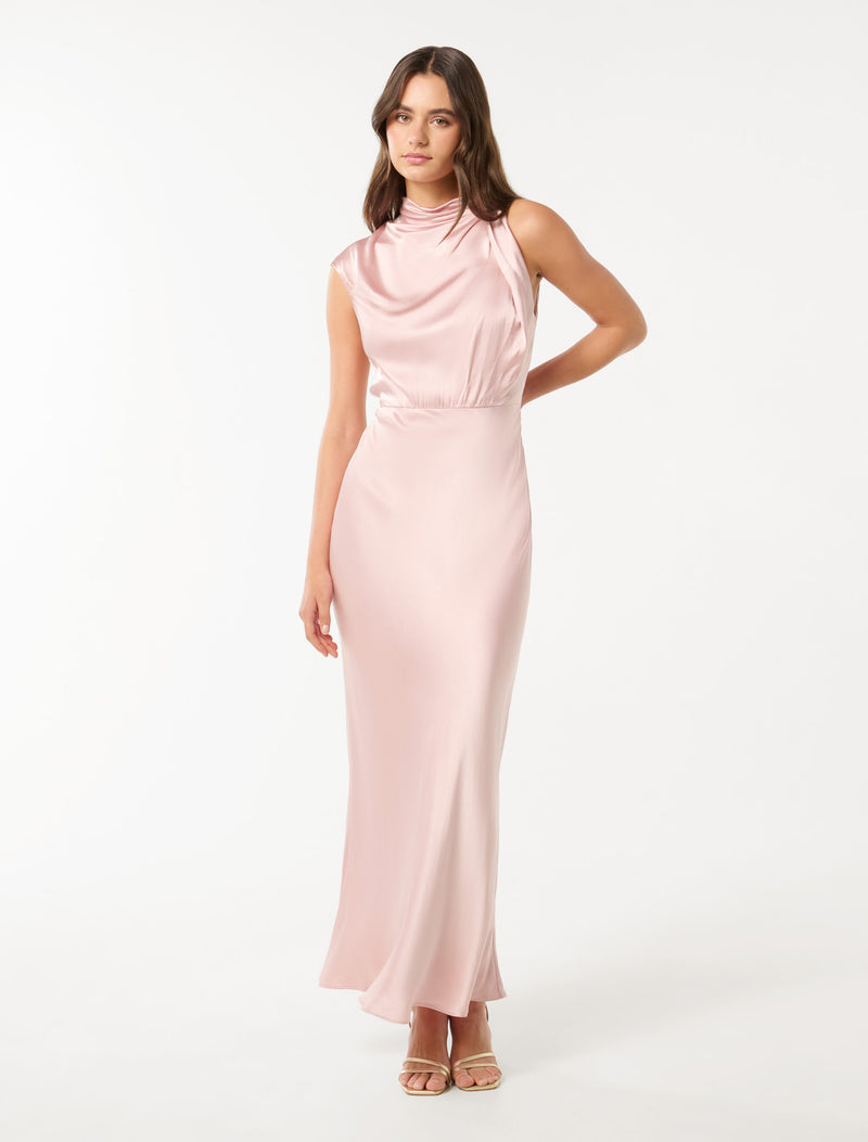 Sienna High Neck Satin Maxi Dress Forever New