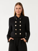 Tilly Button Detail Jacket Black Forever New