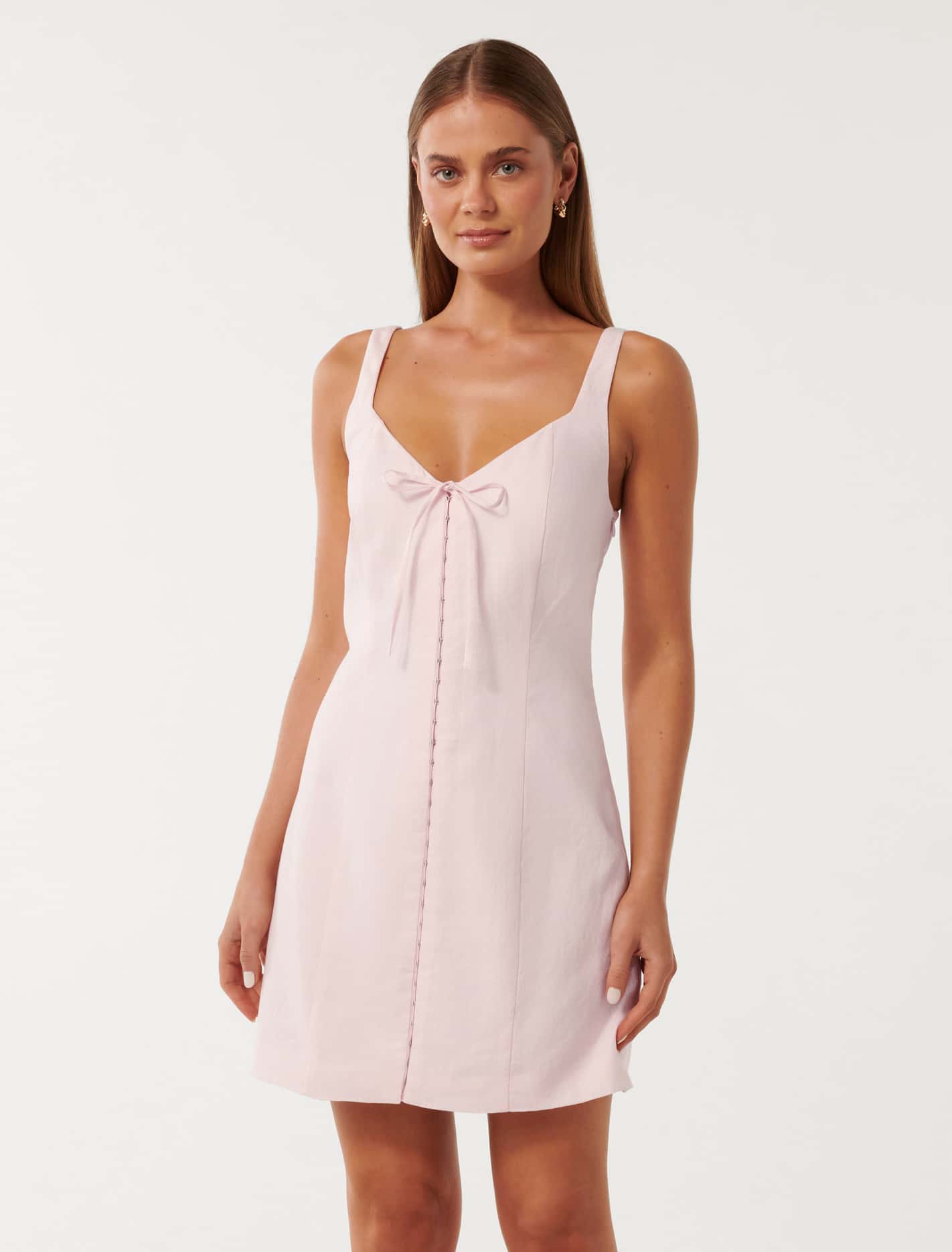 Monica Bow Front Hook & Eye Mini Dress Forever New