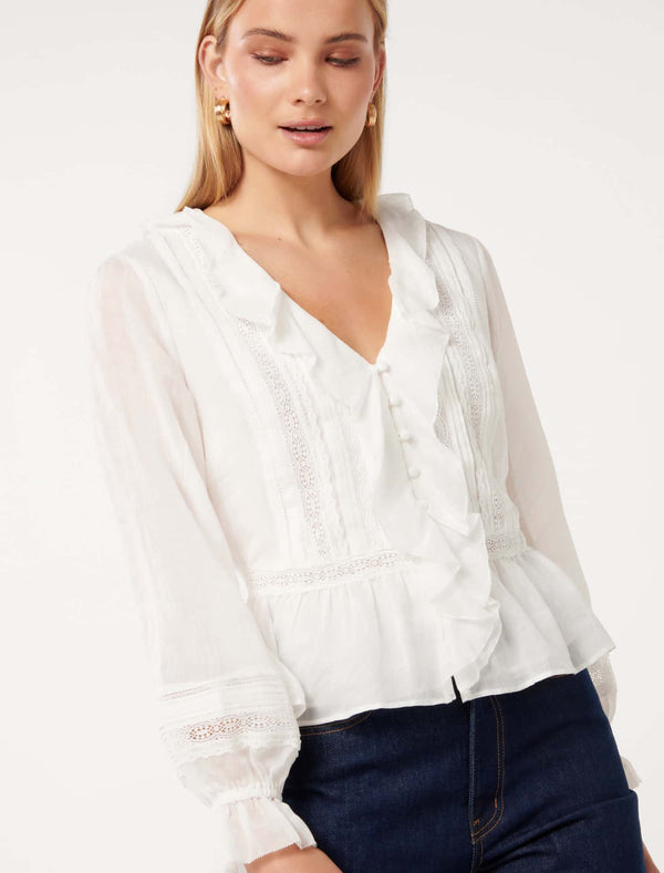 Tully Trimmed Blouse Forever New