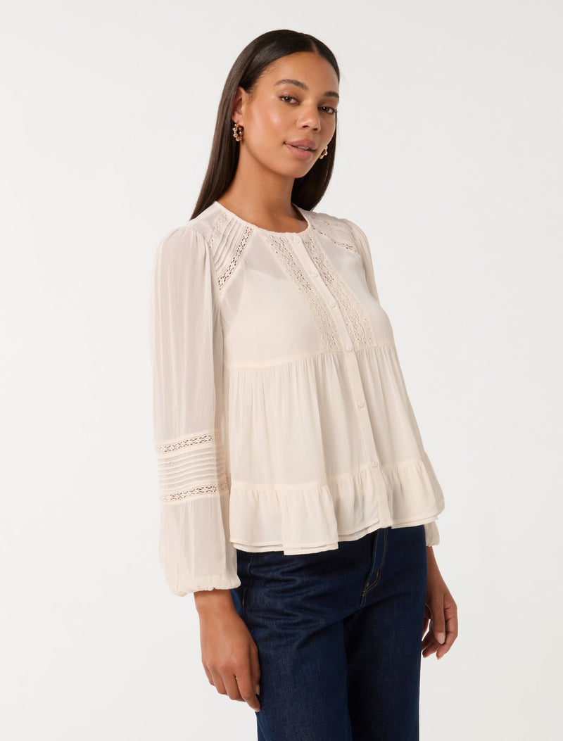 Hartley Lace Trim Top Forever New