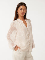 Tulip Textured Sheer Blouse Forever New