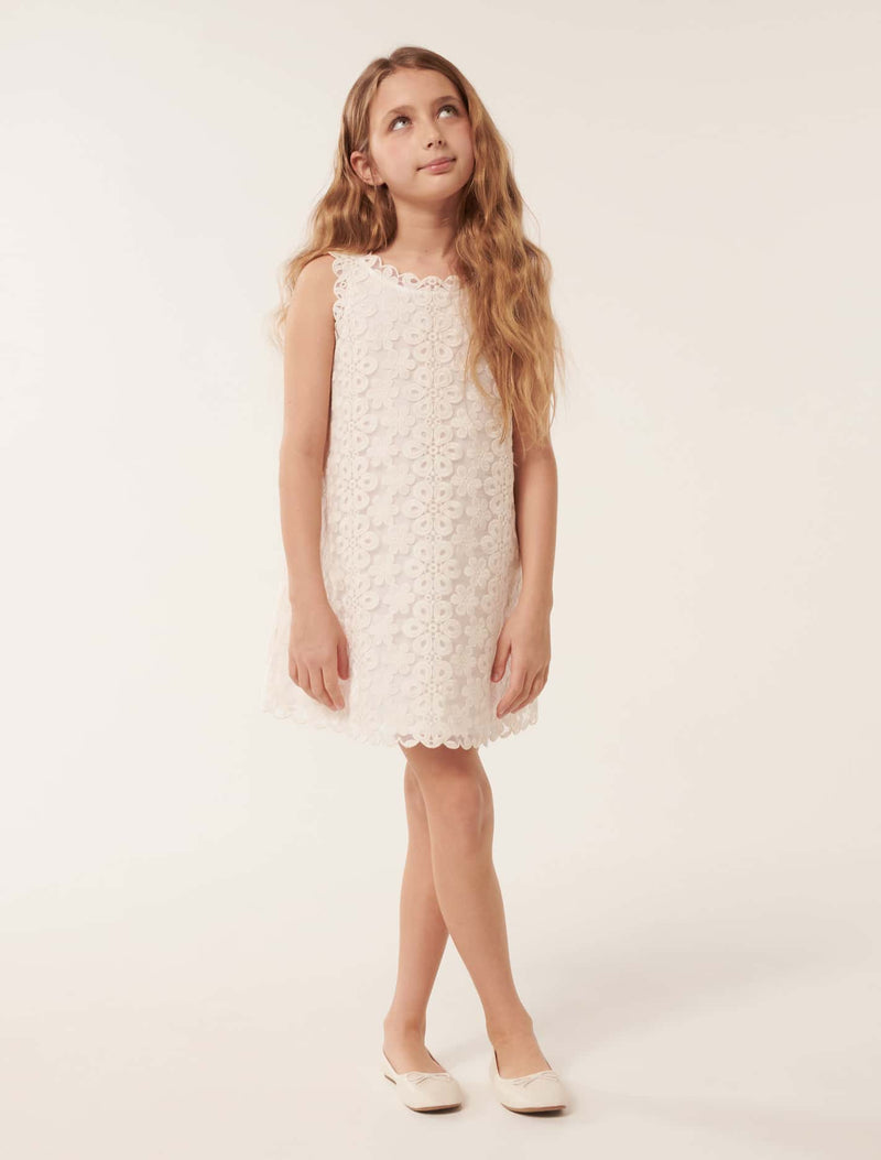 Talia Lace Scallop Teen Shift Dress Forever New