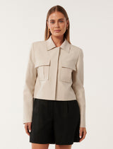 Scarlett Utility Jacket Cream Forever New