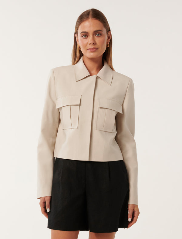 Scarlett Utility Jacket Cream Forever New