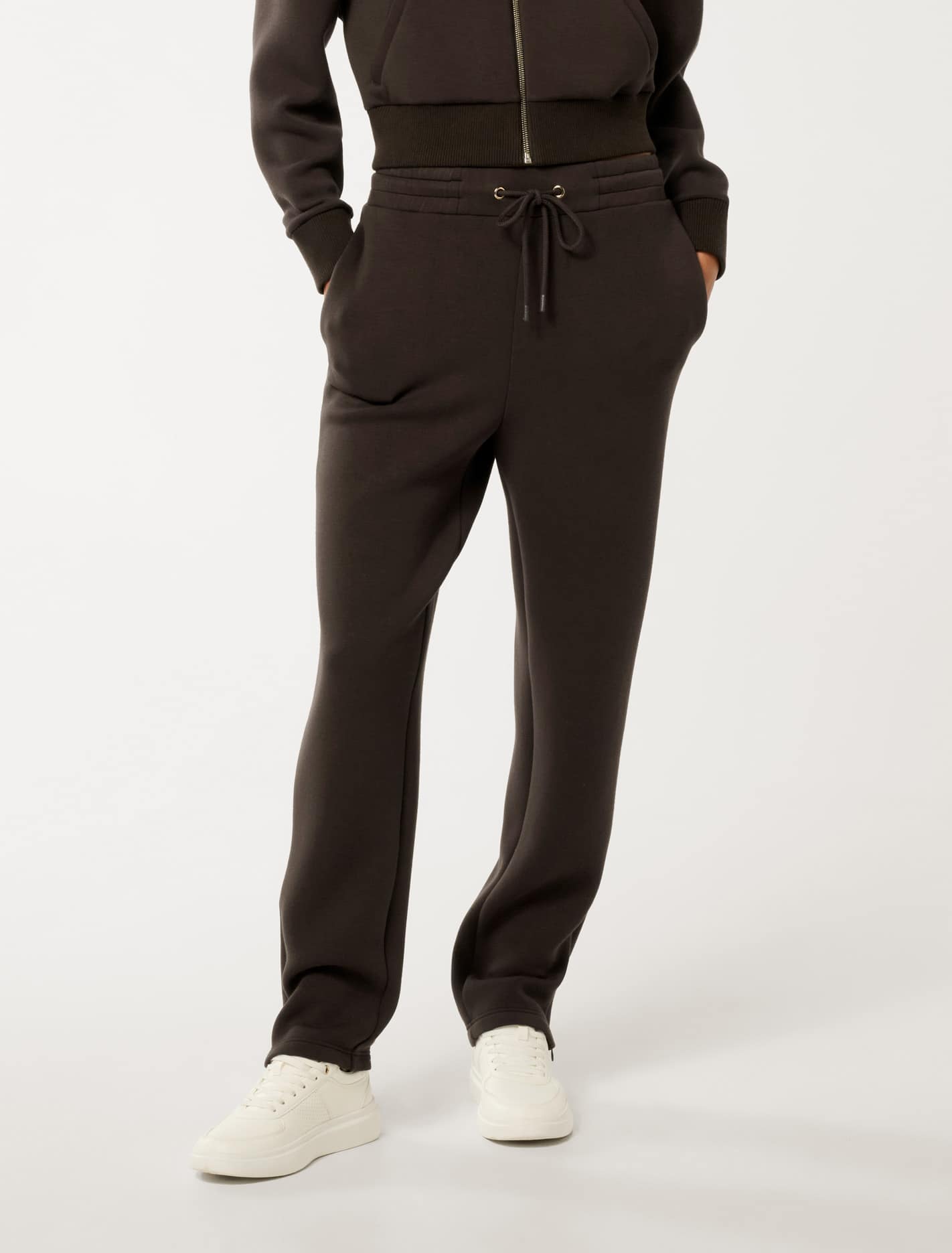 Linda Tapered Leg Track Pants Dark Chocolate Forever New