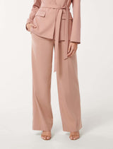 Iris Wide Leg Pants Soft Pink Suit Forever New