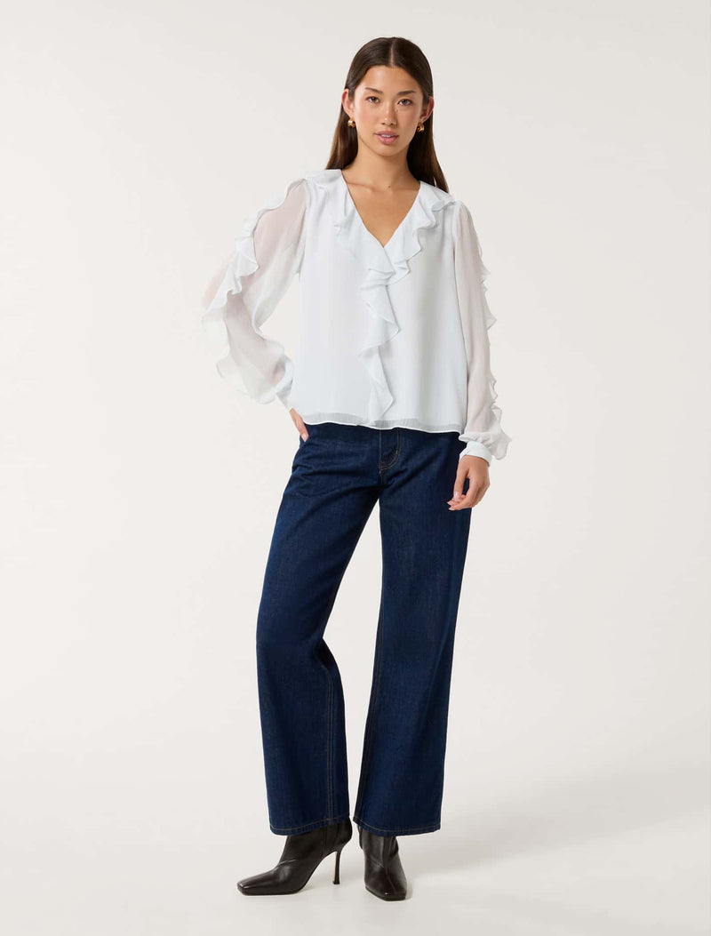 Novi Ruffle Front Blouse Forever New