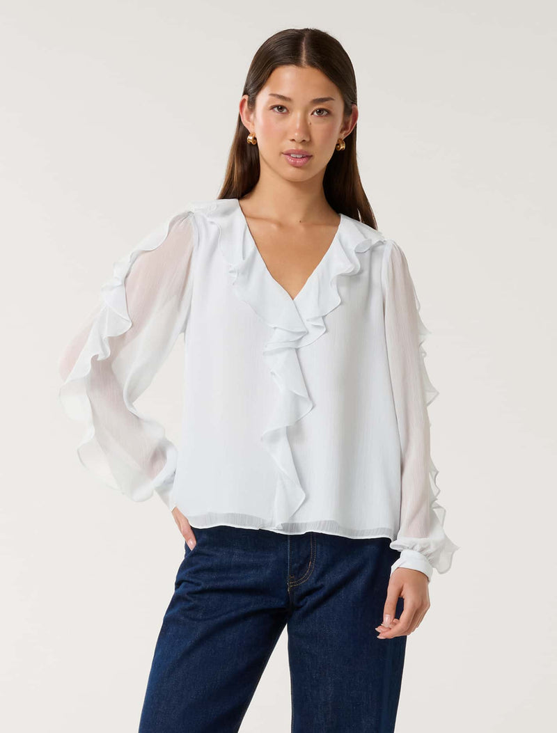 Novi Ruffle Front Blouse Forever New