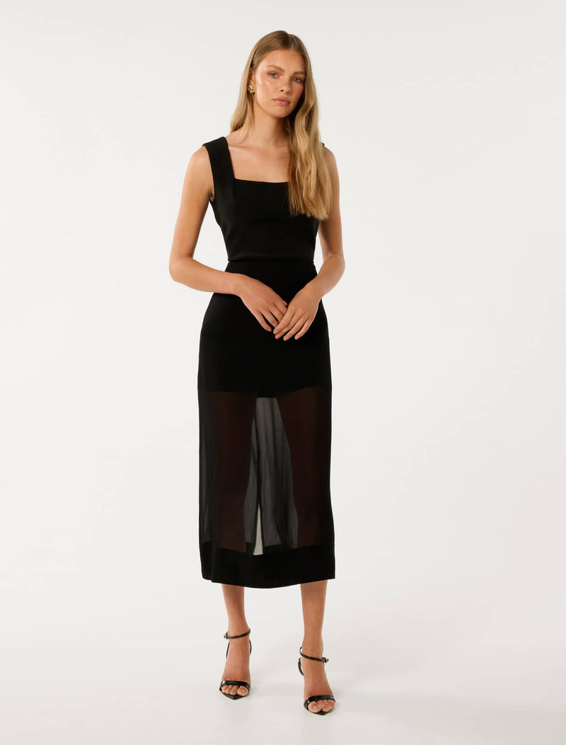 Yolanda Sheer Midi Skirt Forever New