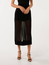 Yolanda Sheer Midi Skirt Black Forever New