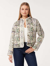 Astrid Quilted Liner Jacket Rae Boho Forever New