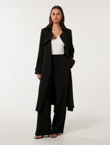 Emma Soft Trench Coat Black Forever New