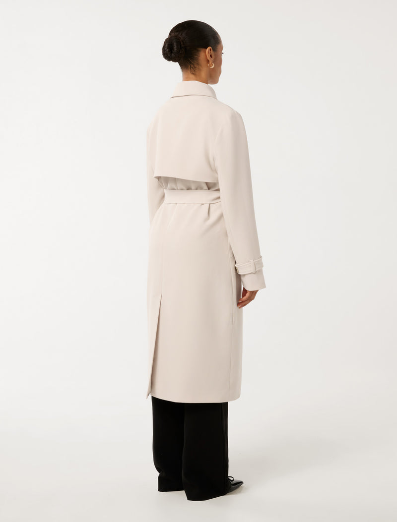 Leanne Petite Crepe Trench Coat Forever New