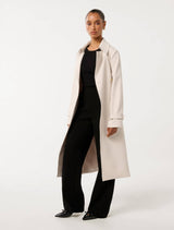 Leanne Petite Crepe Trench Coat Forever New