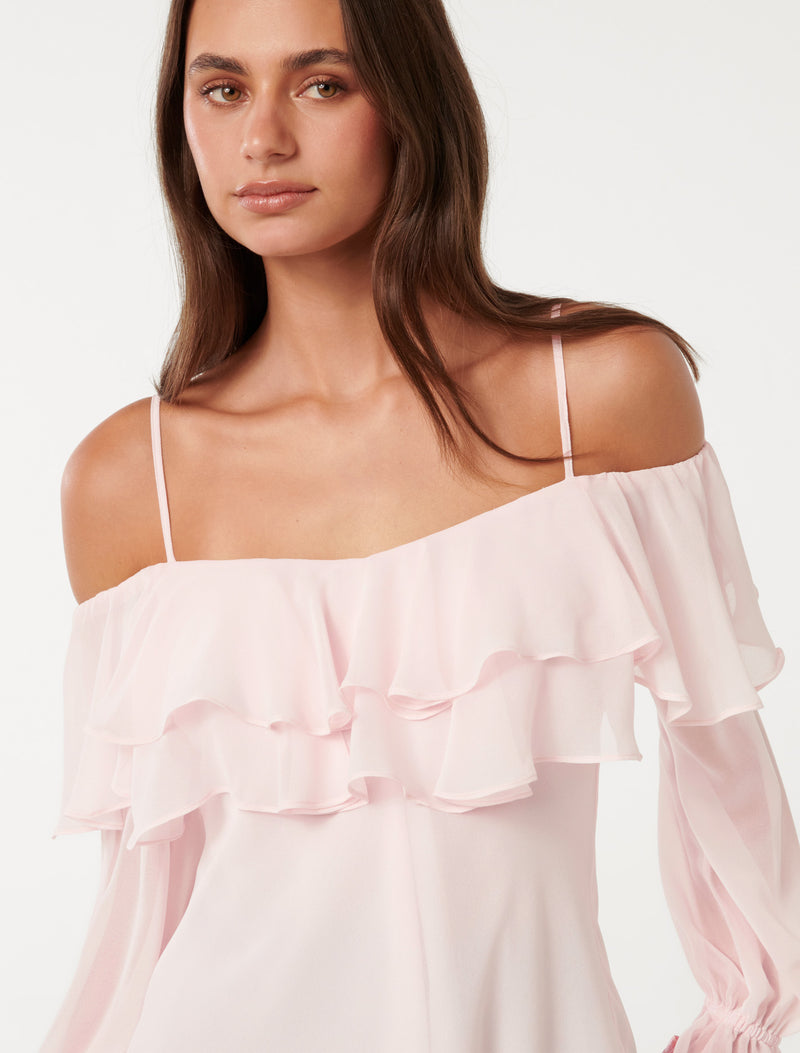 Eloise Ruffle Bardot Top Forever New