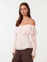 Eloise Ruffle Bardot Top Forever New