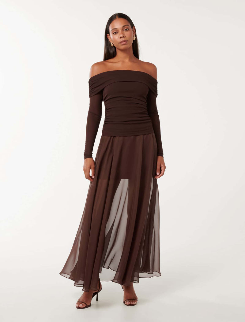 Lisette Sheer Maxi Skirt Forever New