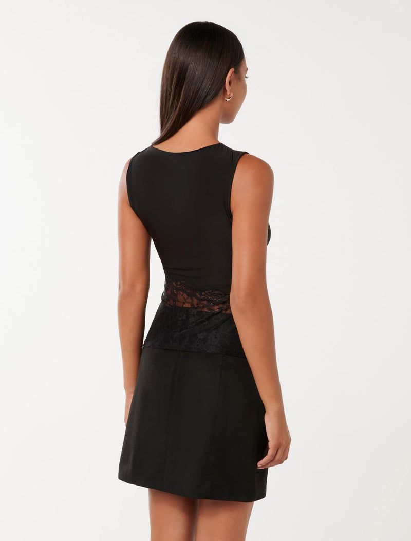 Atlas Lace Splice Top Forever New