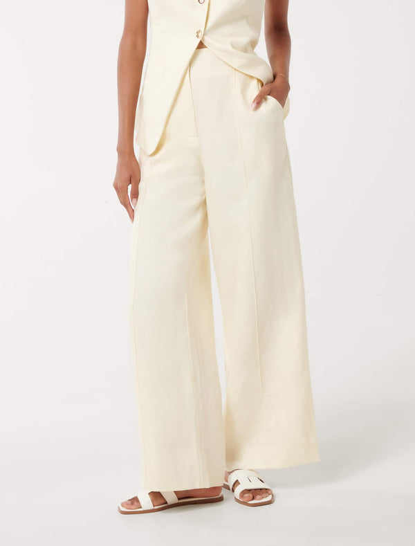 Cynthia Petite Linen Wide Leg Pants Forever New