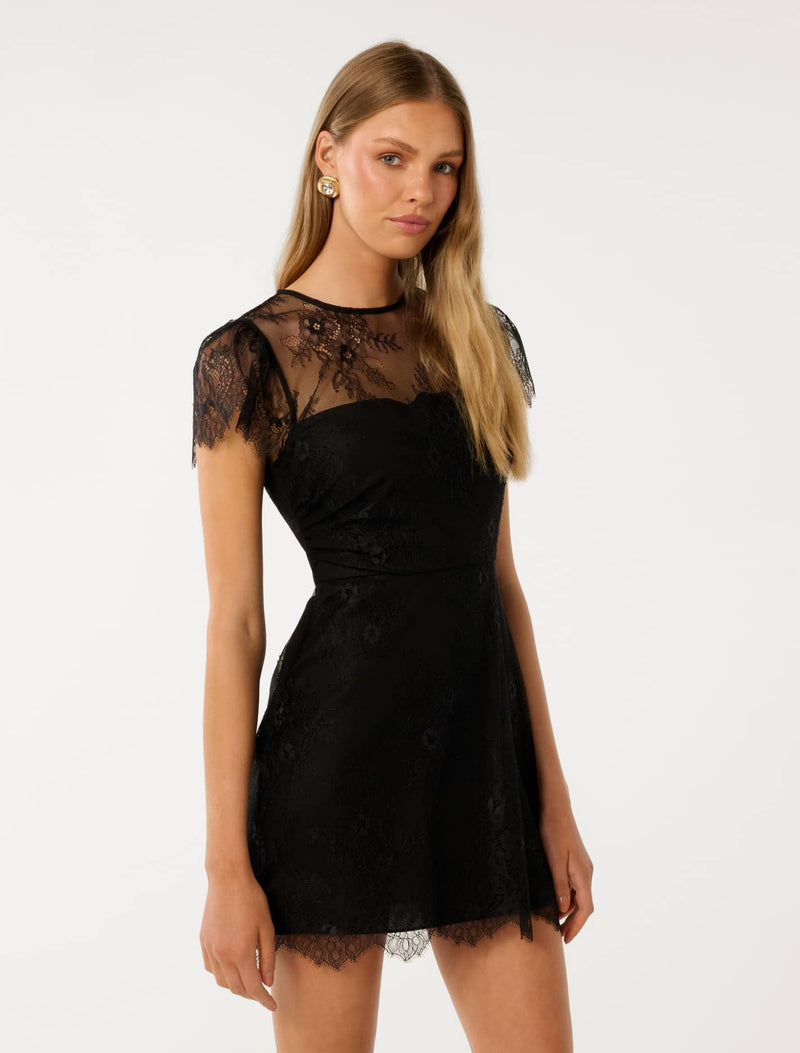 Gia Lace Mini Dress Forever New