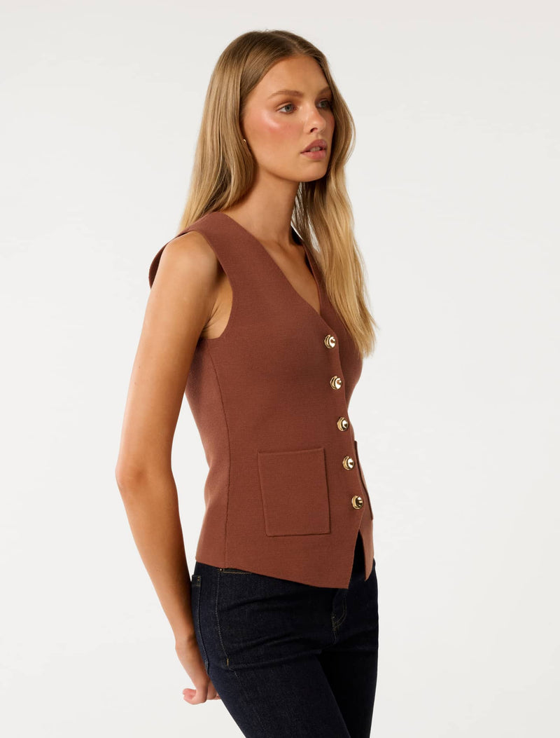 Laura Knitted Waistcoat Forever New