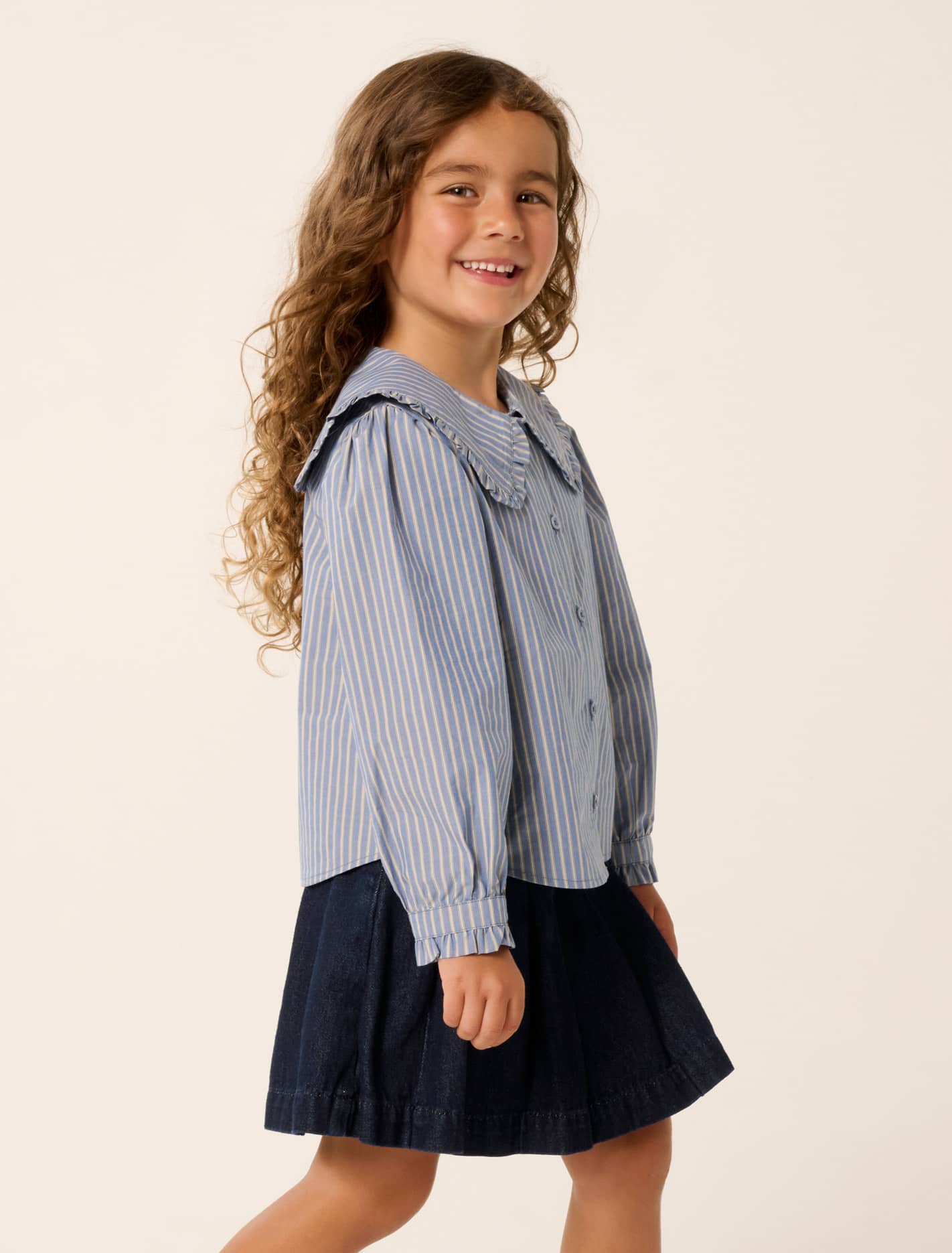 Logan Girls Collar Woven Top Forever New