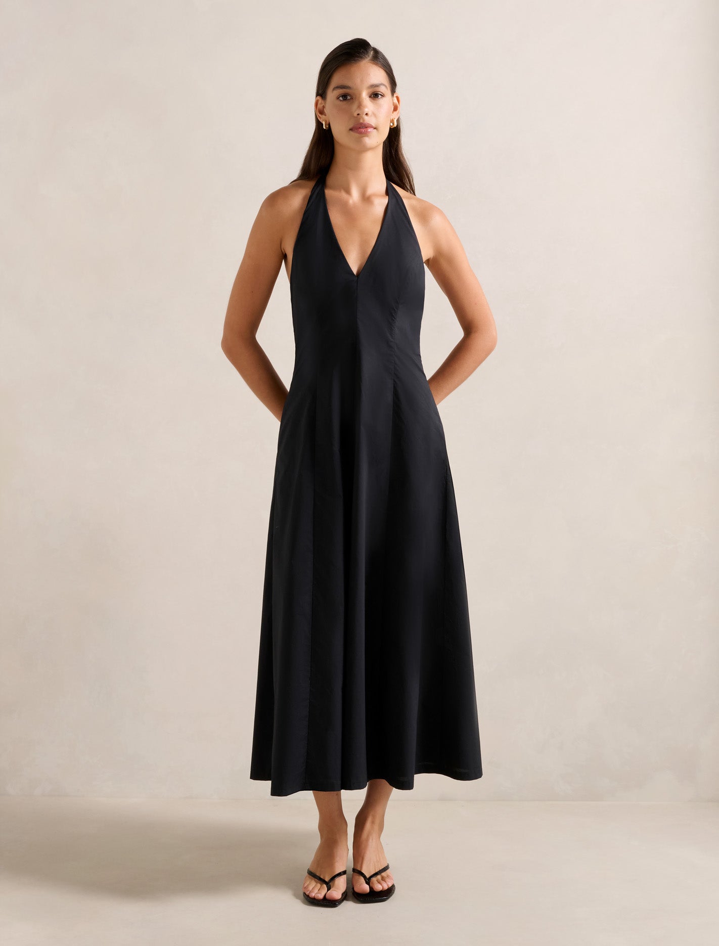 Lucinda Halter Neck Midi Dress Black Forever New