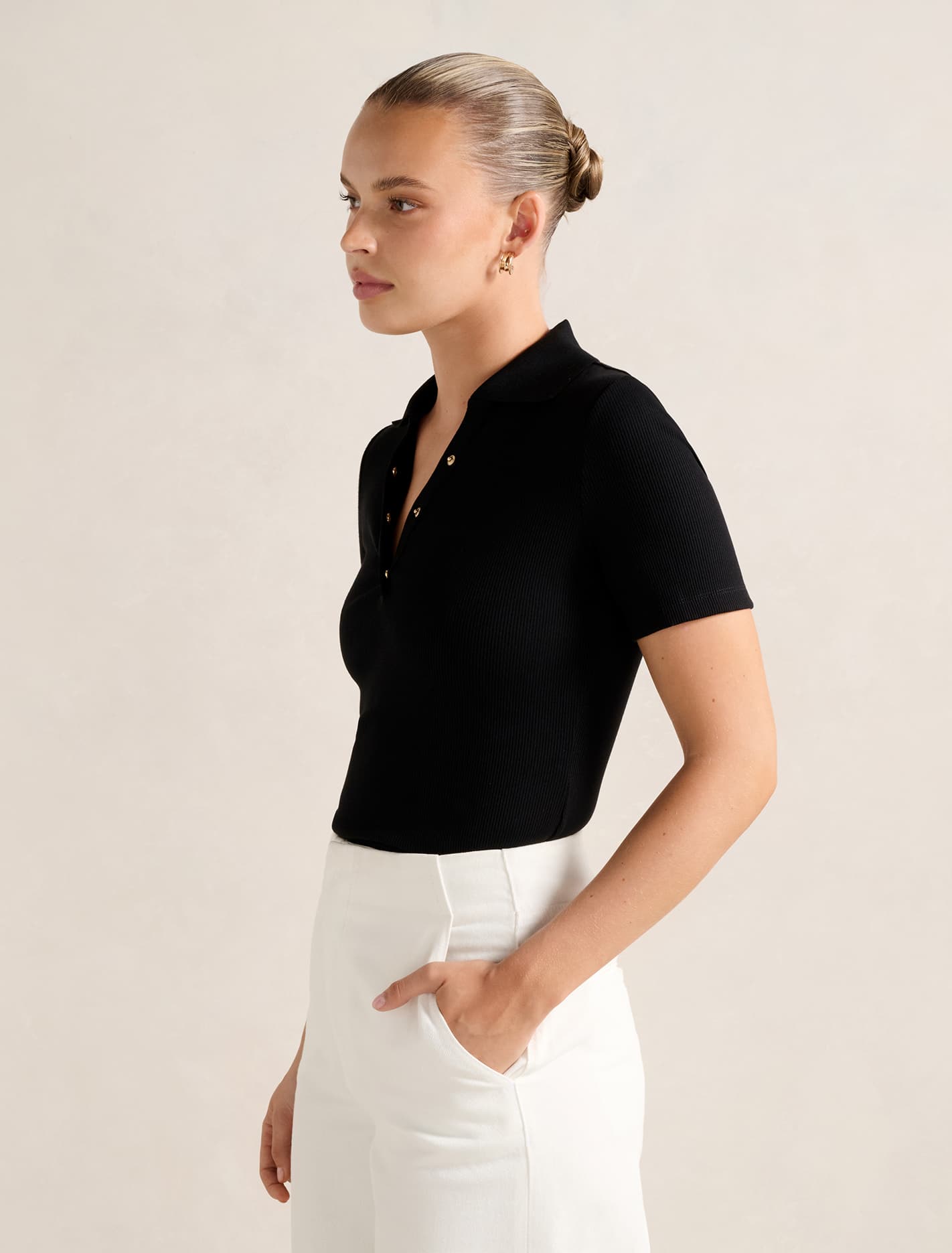 Amari Press Stud Polo Top Forever New