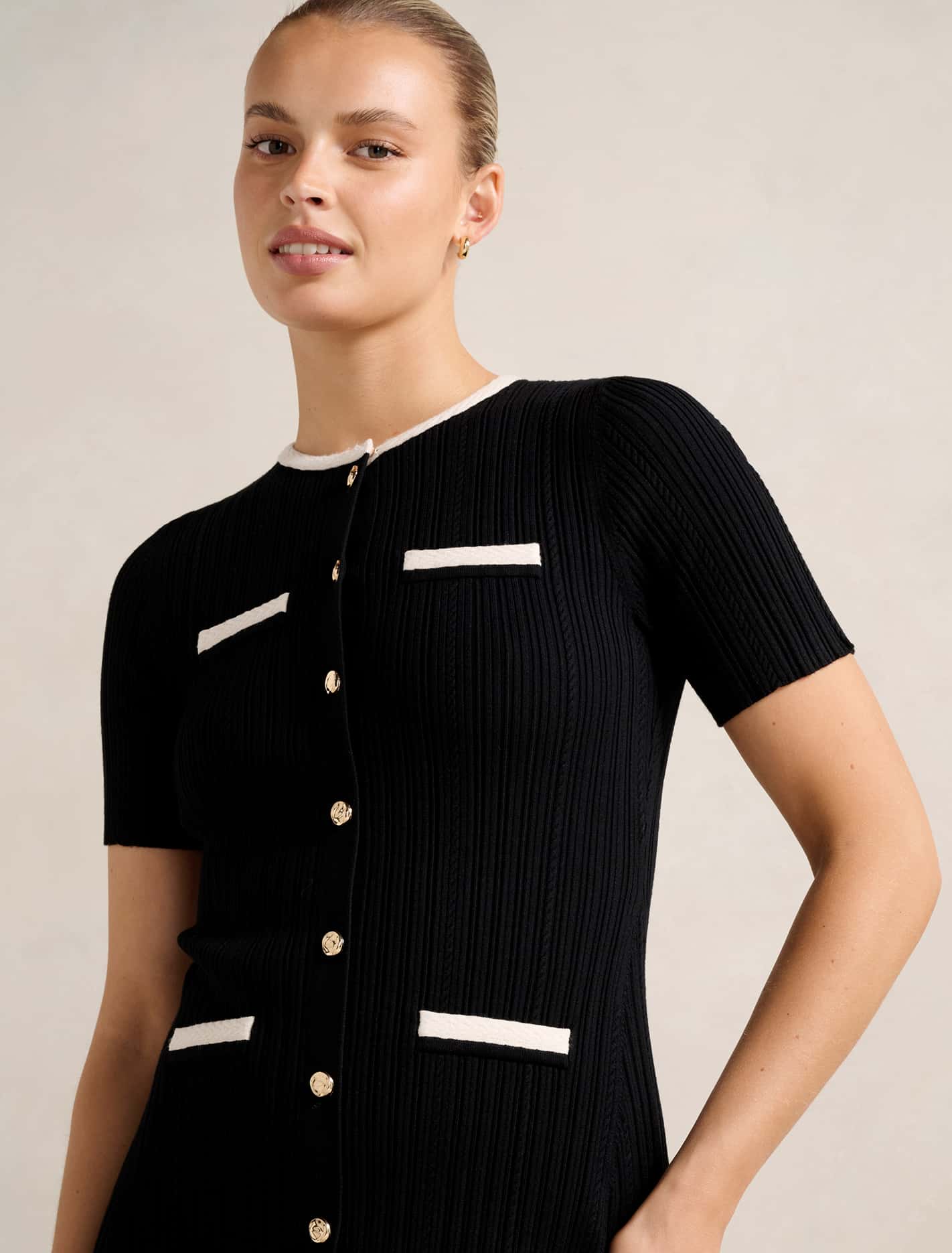 Brielle Short Sleeve Knit Mini Dress Forever New